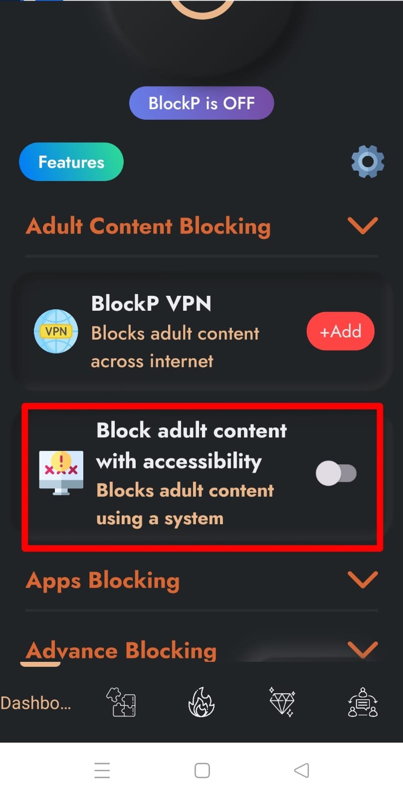 Block adult content with accessibility