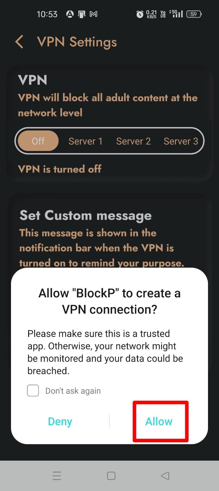 allow VPN