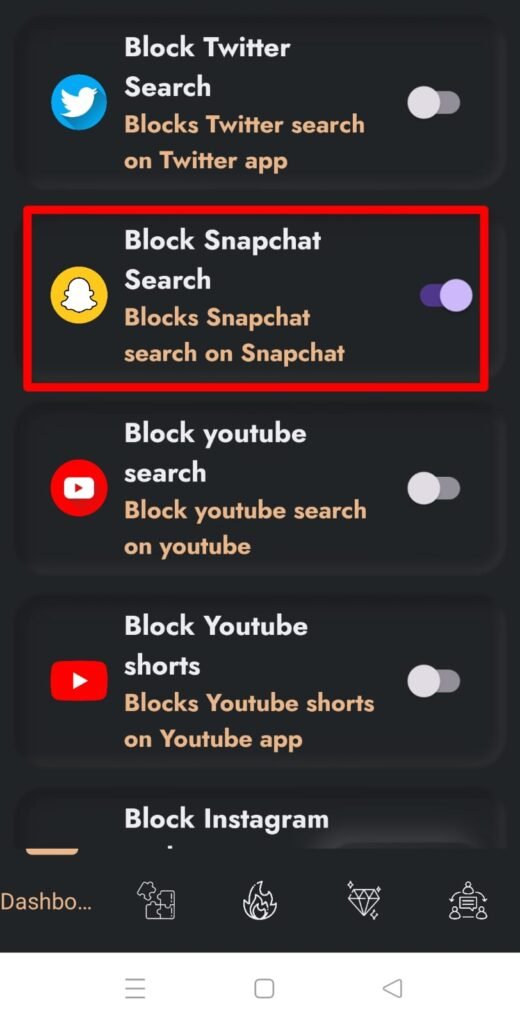 block snapchat search