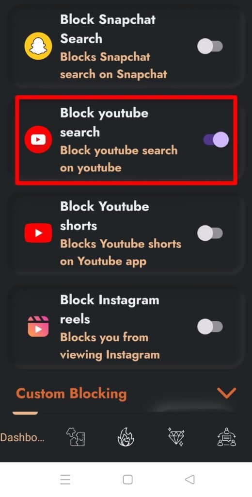 block youtube search