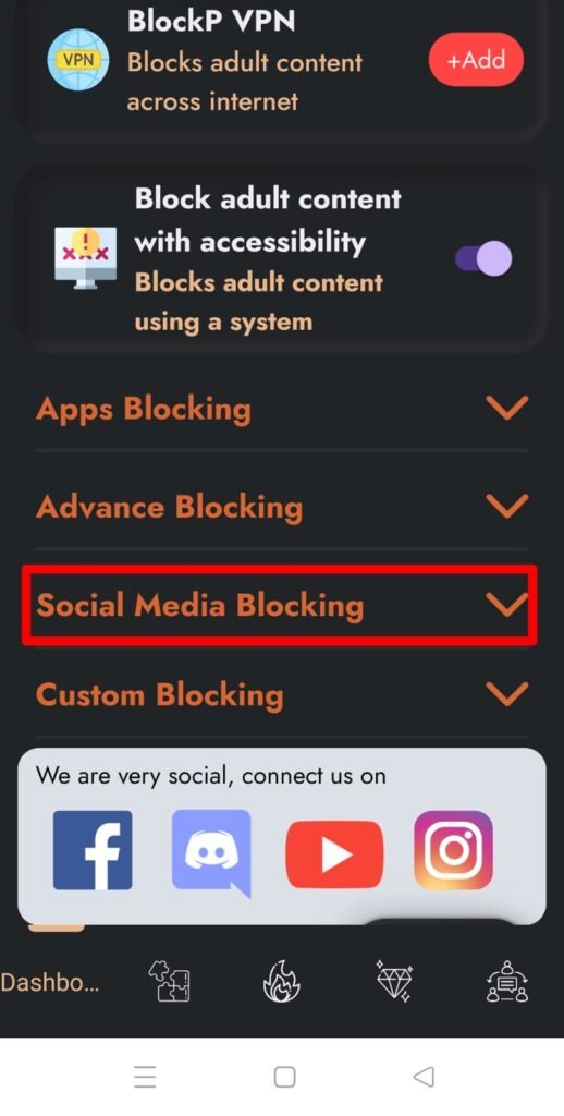 social media blocking